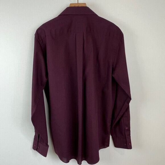 Joseph & Feiss Men's Size 15 1/2 34/35 Plum Purple Long Sleeve Dress Shirt - Picture 6 of 10
